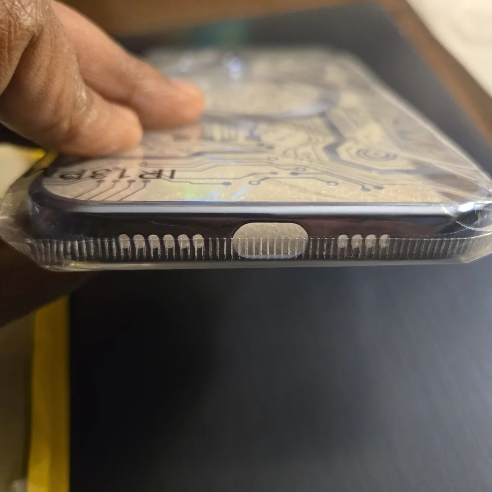 IPhone 13 Pro Circuit Design Phone Case with Clock Motif